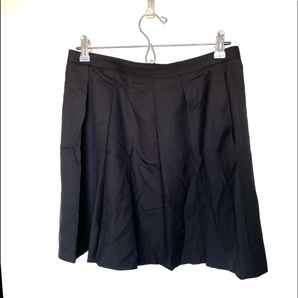 JCrew pleated wool skirt black